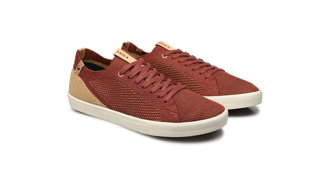 Baskets homme de couleur burgundy sand vue d’ensemble coté droit