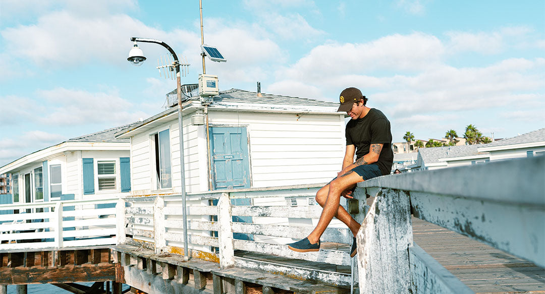 Chaussure homme de couleur bleu vue du coté droit